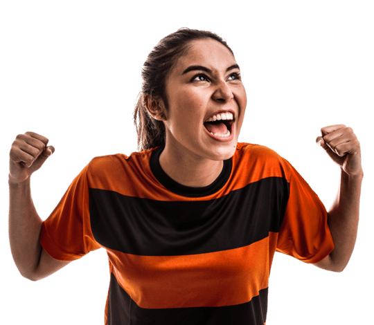 Woman cheering